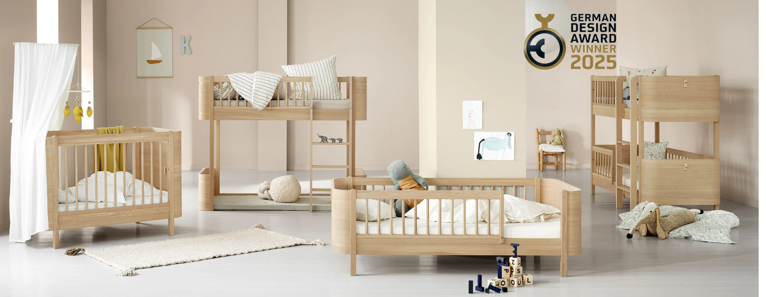 Das Wood Mini+ Babybett erhält die „Winner“-Auszeichnung des German Design Award 2025