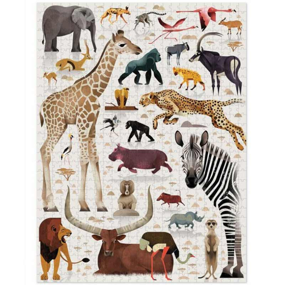 Puzzle Welt der afrikanischen Tiere 750 Teile