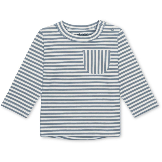 Organic T-Shirt longsleeve Mono dove blue striped