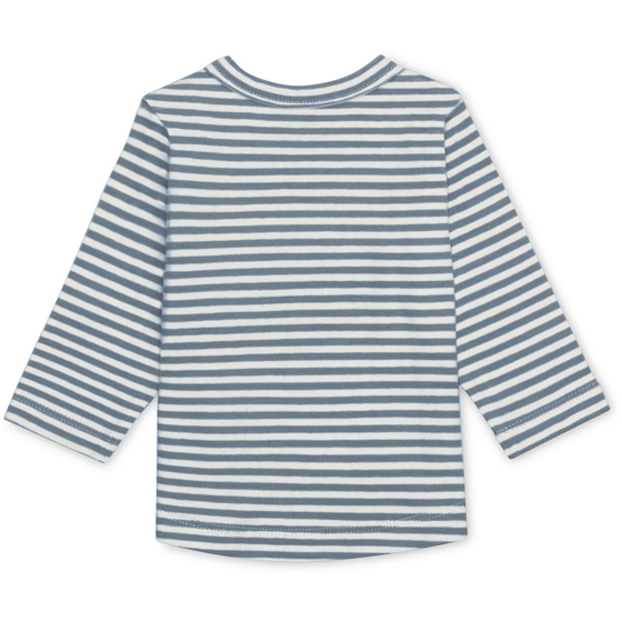 Organic T-Shirt longsleeve Mono dove blue striped