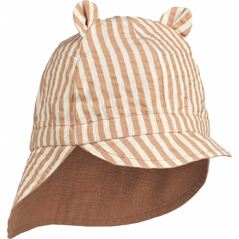 Sun Hat reversible "Gorm" striped tuscany rose...