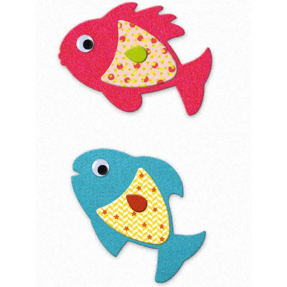 Basteln mit Sticker Ich mag Fische