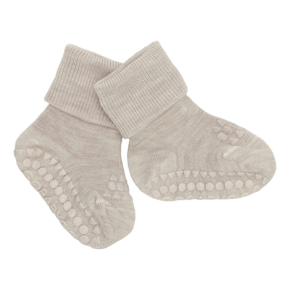 Rutschfeste Wollsocken sand