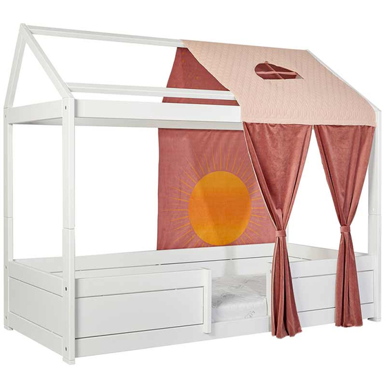 4-IN-1 Haus-Bett weiß mit Sunset Dreams Abdeckung