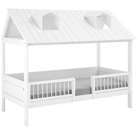 House bed Beach House 90cm with rollable slattet frame white