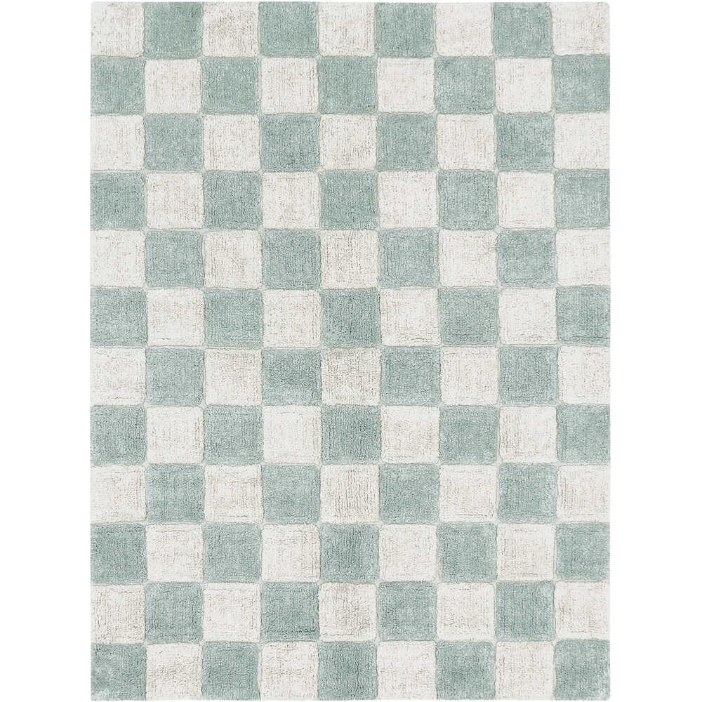 Waschbarer Teppich Kitchen Tiles 120x160 blue sage