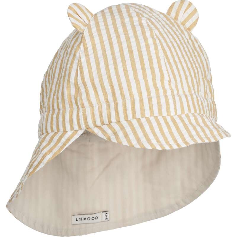 Sun hat reversible "Gorm" striped yellow mellow...