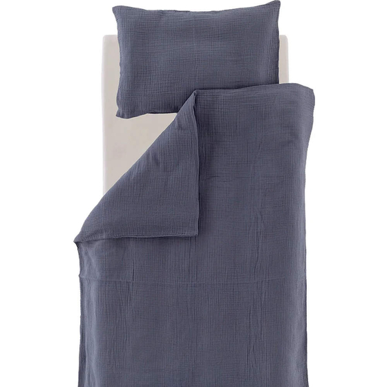 Bettwäsche aus Bio-Baumwolle blau