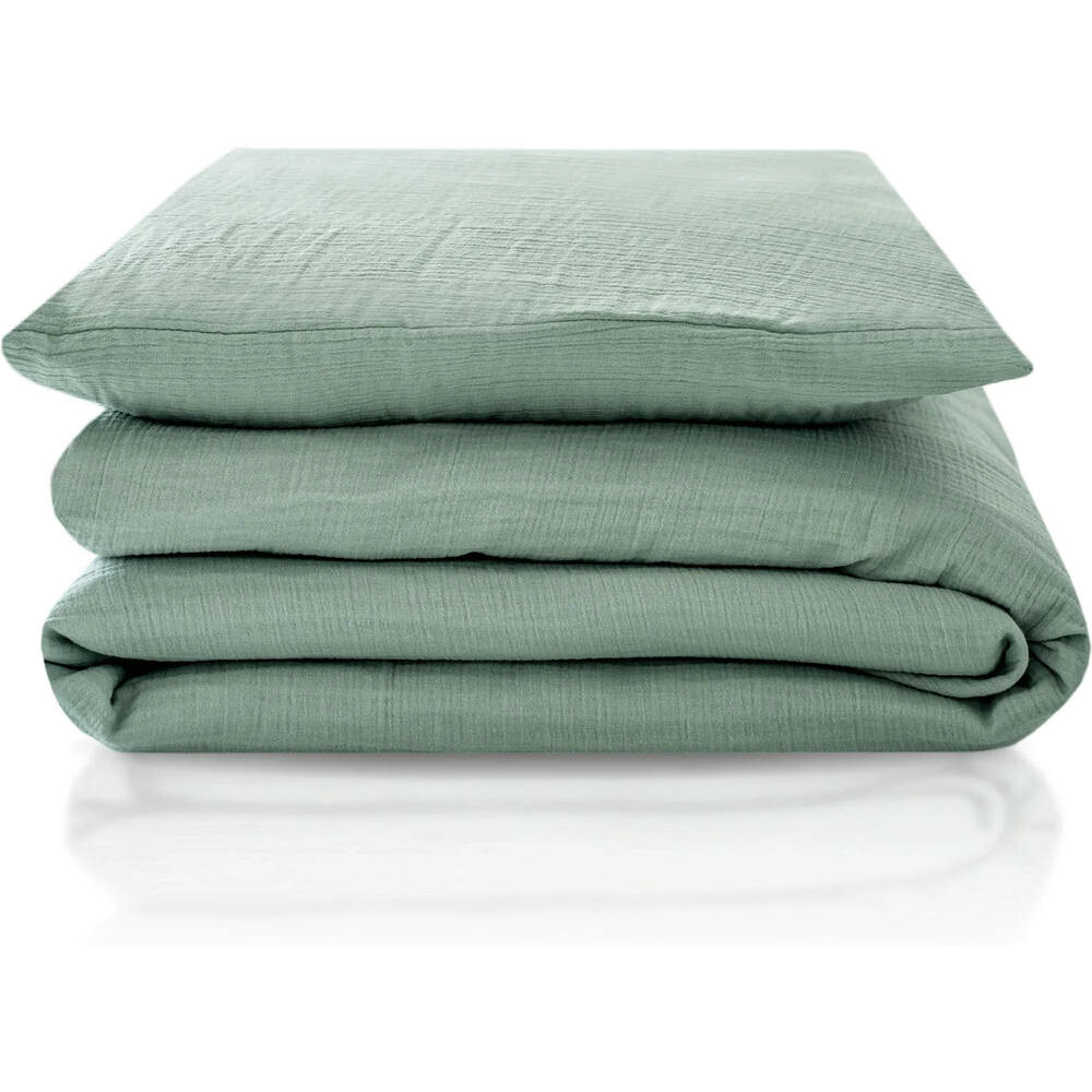 Bedding made of cotton muslin 100x135/40x60 green