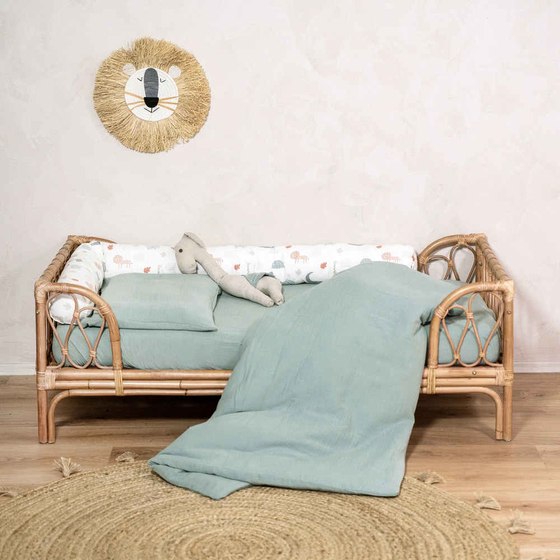Bedding made of cotton muslin 100x135/40x60 green