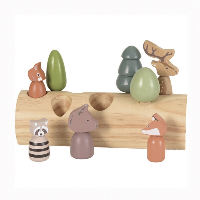 Forest Animals in a log