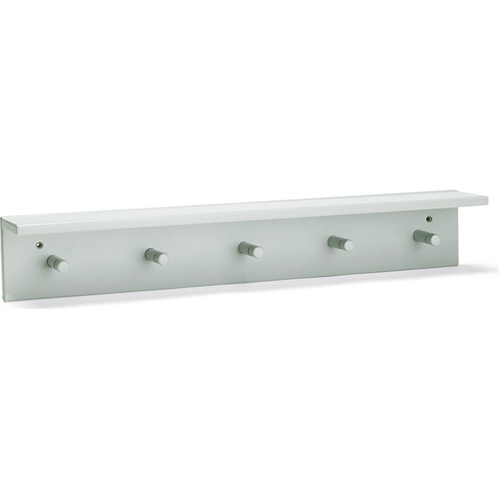 Kids shelf with hooks light green