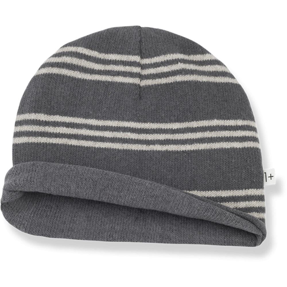 Haube Fleece Roy gestreift grey