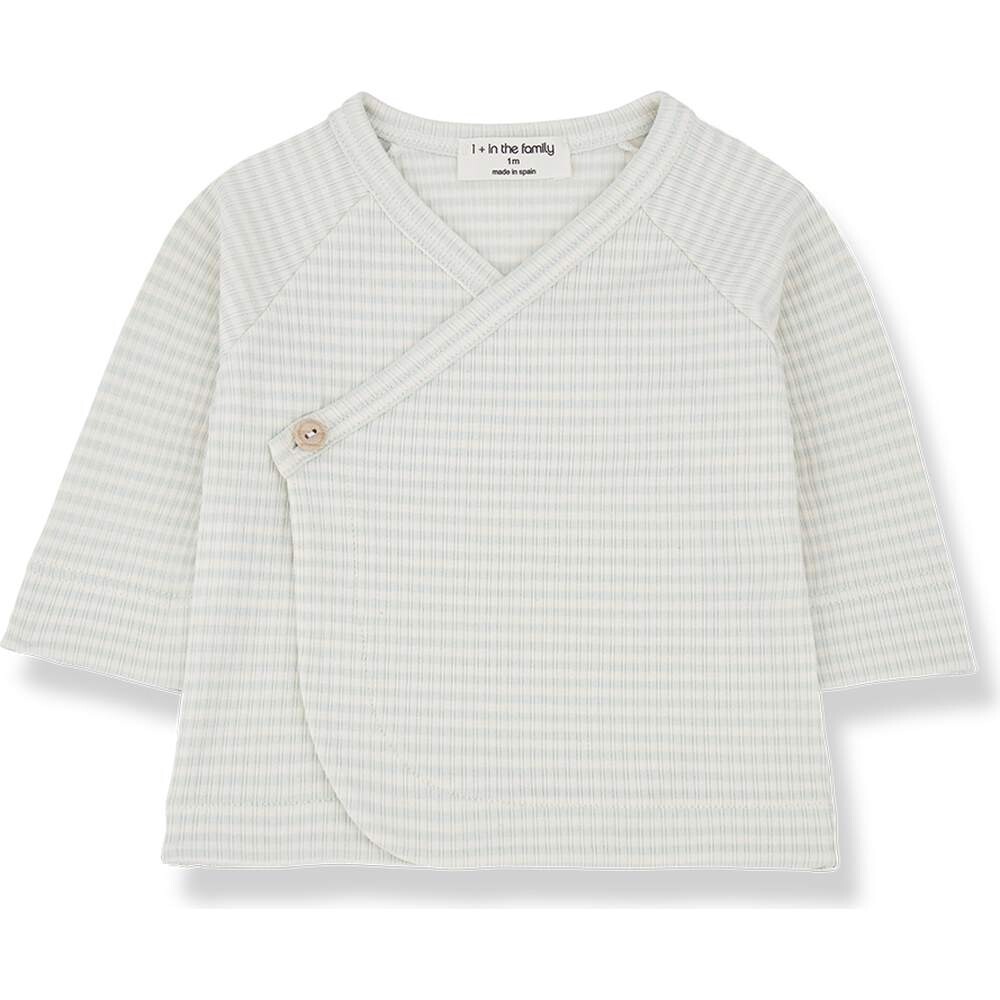 T-Shirt Longsleeve Rib Idara striped pale-aqua