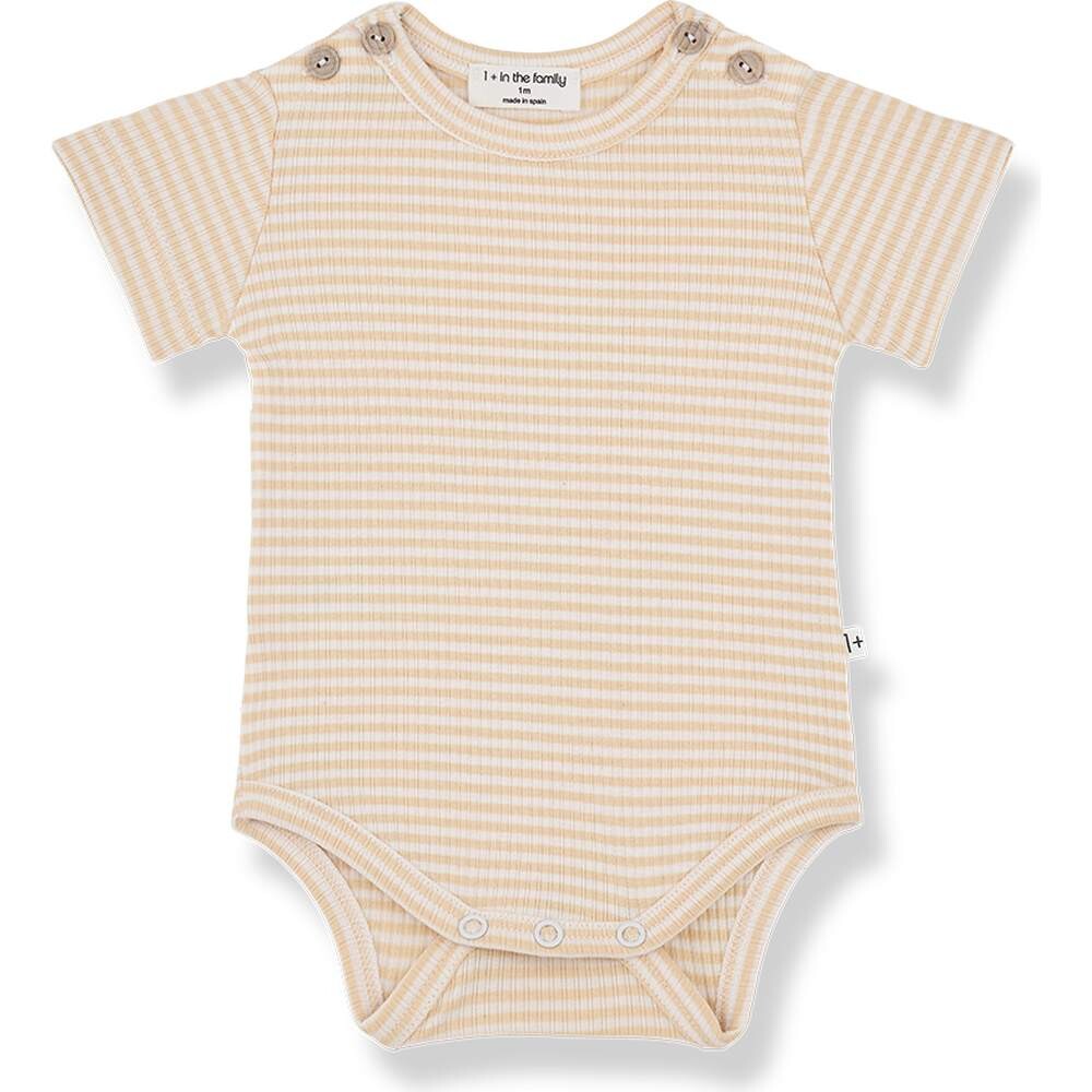 Body Shortsleeve Rib Eloi striped peach