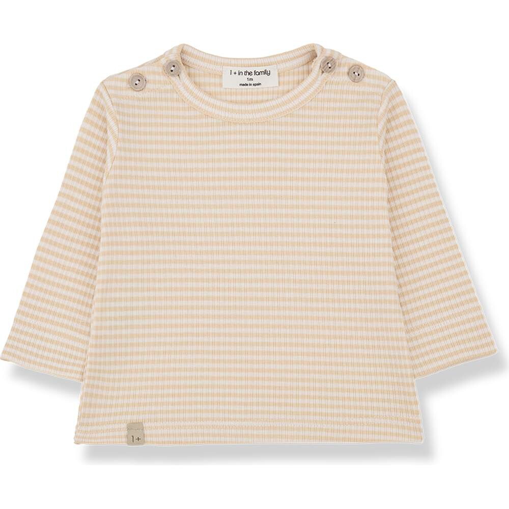 T-Shirt Longsleeve Rib Ot striped peach