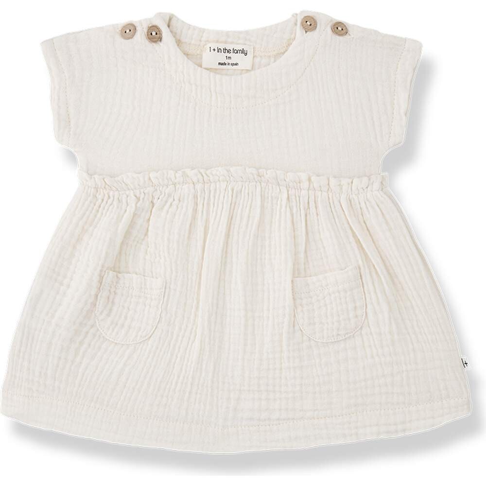 Dress Shortsleeve Muslin Marta ecru