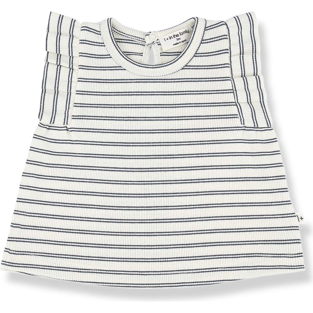 Blouse Shortsleeve Rib Jersey Dafne striped petroleum