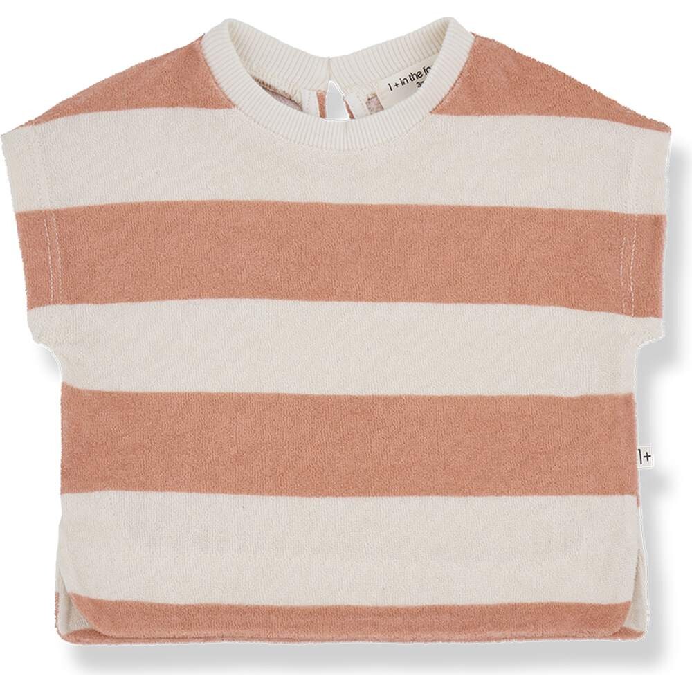 T-Shirt Cropped Jersey Mariella striped coral