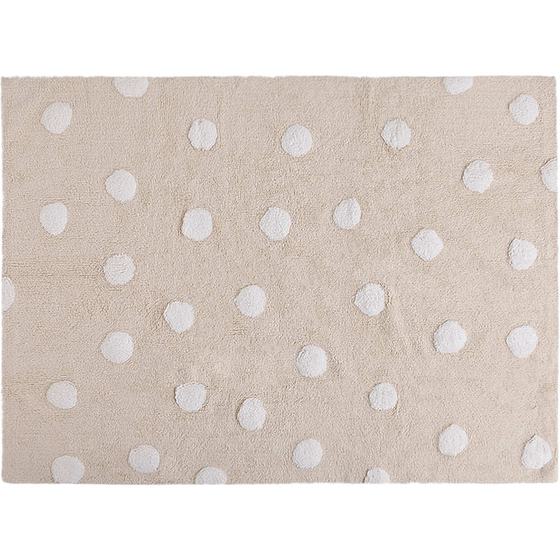 Waschbarer Teppich Punkte 120x160cm beige Baumwolle