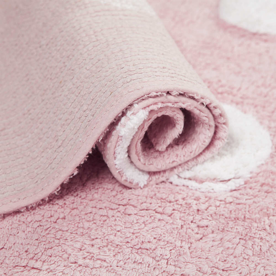 Waschbarer Teppich Punkte 120x160cm pink Baumwolle