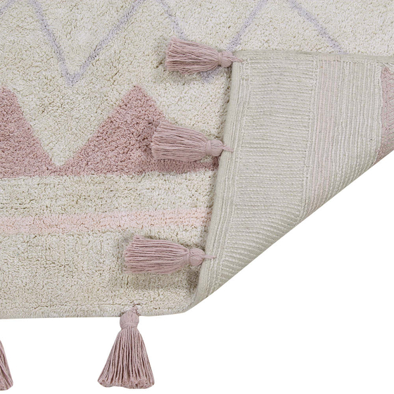 Waschbarer Teppich Azteca 120x160cm natural vintage nude Baumwolle