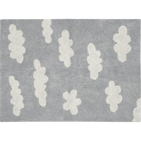 Waschbarer Teppich Wolken 120x160cm grey Baumwolle