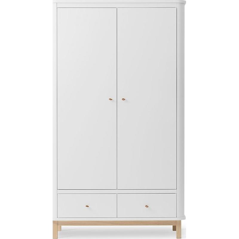 WOOD Original Wardrobe 2-Door B118xH204xD58cm white/oak