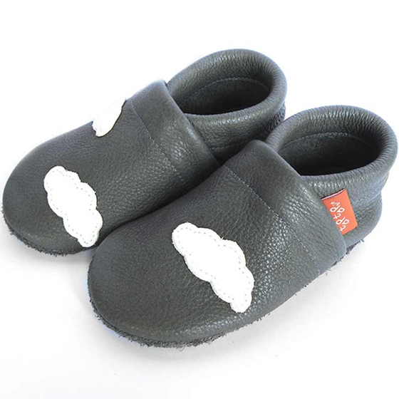 Leather Slippers grey cloud