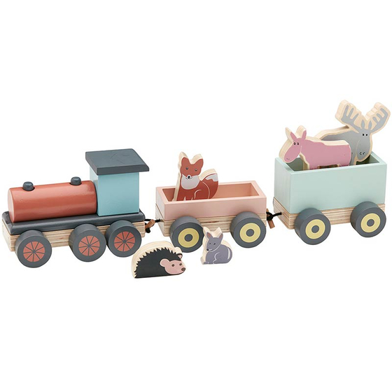 Wooden Train with Forest Friends 12m+