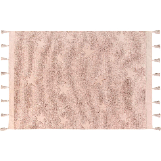 Waschbarer Teppich Hippy Stars 120x175cm vintage nude Baumwolle