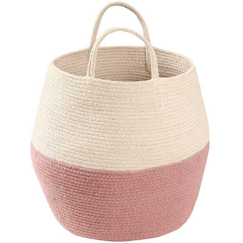 Basket Zoco 35xØ30cm ash rose/natural