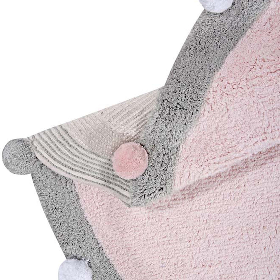 Waschbarer Teppich Bubbly rund Ø120cm soft pink Baumwolle