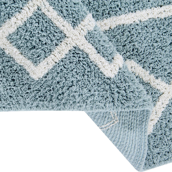 Waschbarer Teppich Oasis 120x160cm natural/vintage blue Baumwolle