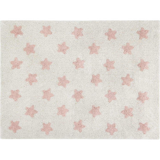 Waschbarer Teppich Stars 120x160cm natural/vintage nude Baumwolle