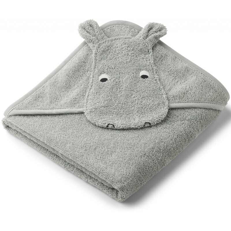 Hooded Towel Albert Hippo dove blue 70x70cm