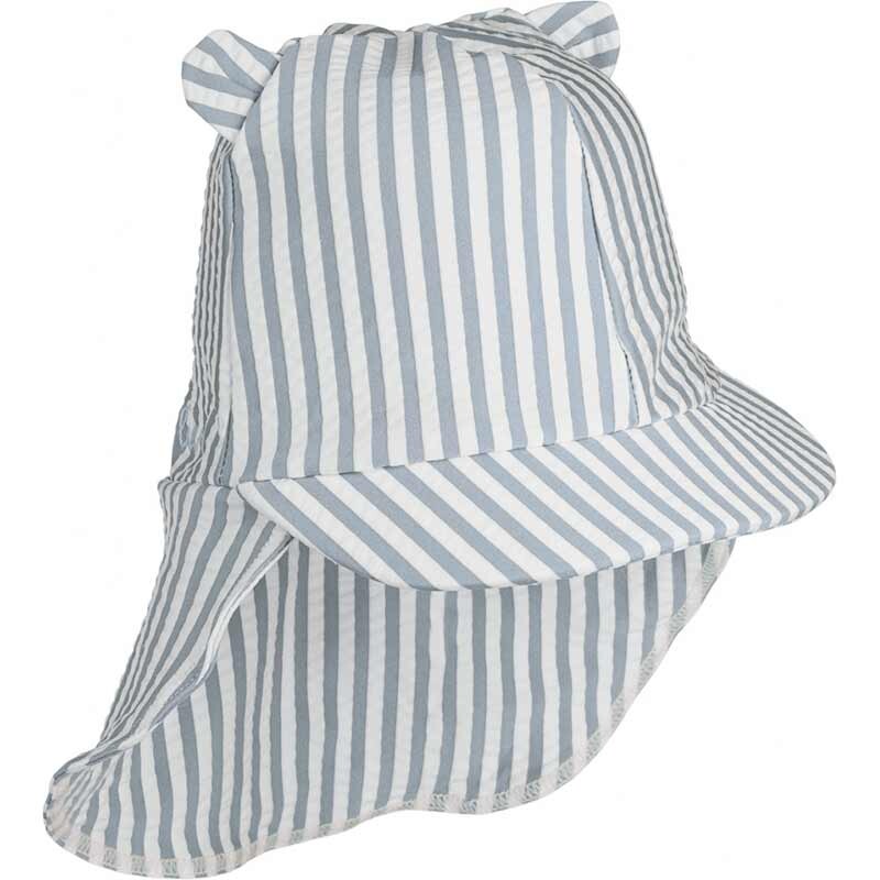 Sun hat "Senia" striped sea blue / white