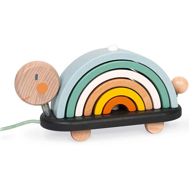 Pull-along toy turtle rainbow 12M+