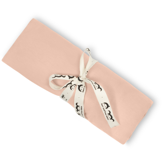 Fitted sheet pia in organic jersey powder pink